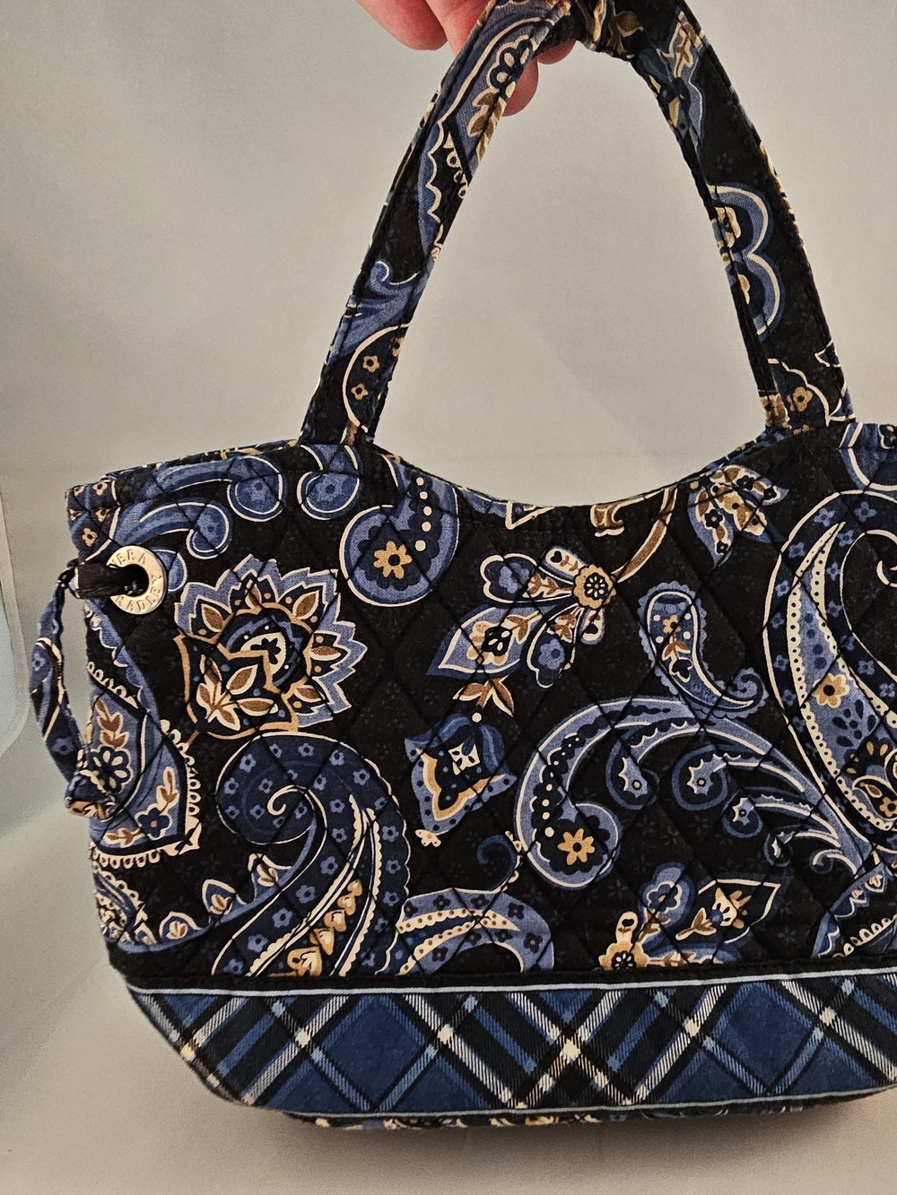 Vera Bradley Quilted Paisley Blue and Black Tote Bag